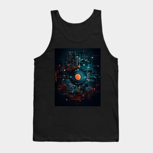 Streatwear cyber techno pattern Tank Top